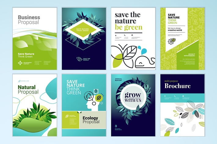 Brochure cover design and annual report templates
