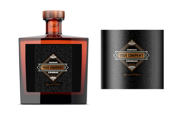 Vintage Liquor Bottle Packaging Layout