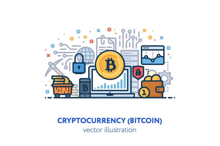 Bitcoin vector illustration