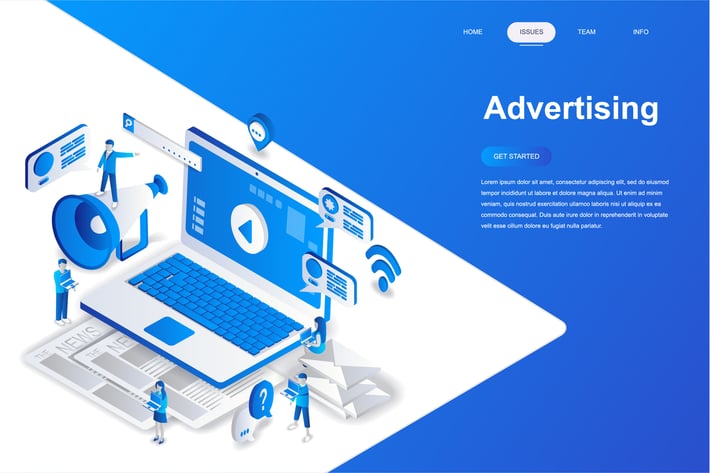 Advertising and Promo Isometric Concept