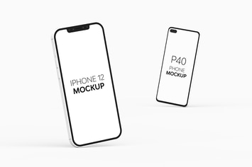 P40 Phone & iPhone 12 Mockup