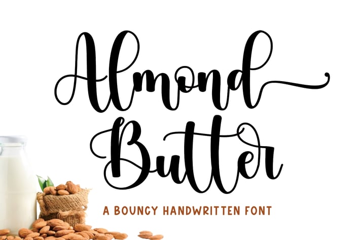 Almond Butter - Script Bouncy Font