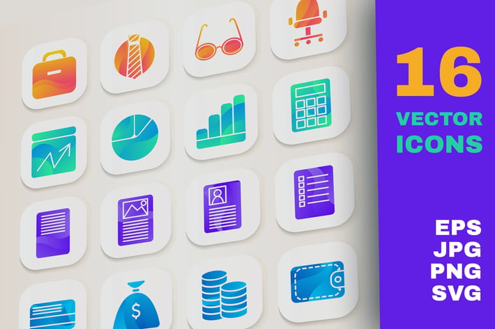 Gradient Business Icons Set