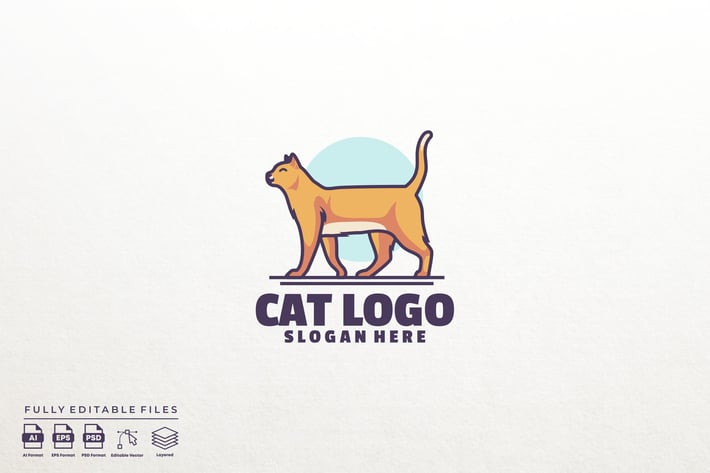 Cat logo template