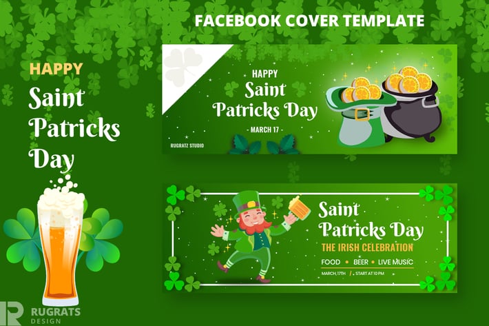 Saint Patricks Day R1 Facebook Cover Template