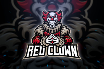 Red Clown Sport and Esport Logo Template