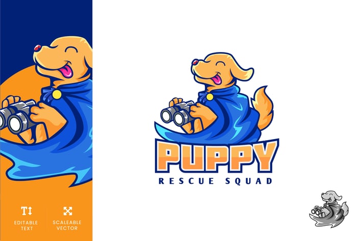 Puppy Animal Rescue Logo Illustration Vector