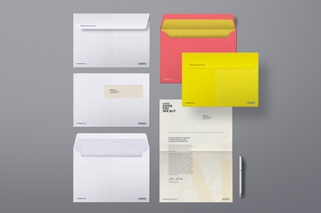 Envelope Mockup Windowed Folded Paper Scene