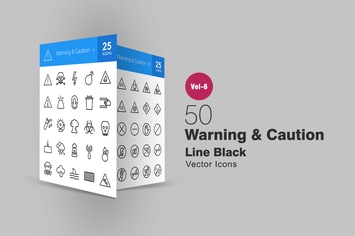50 Warning & Caution Line Icons
