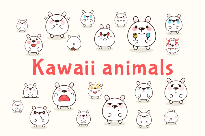 Kawaii animals characters
