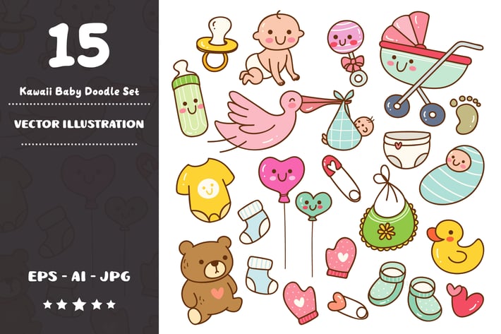 Kawaii Baby Doodle Set
