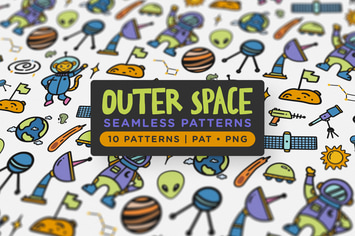 Outer Space Seamless Patterns