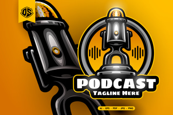 Podcast Microphone Logo Design