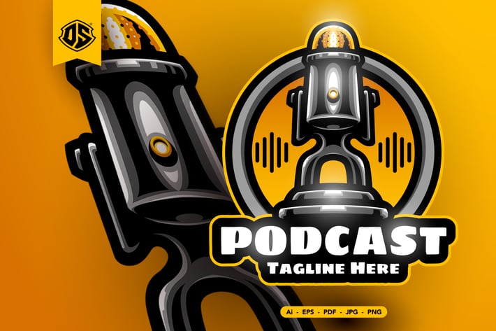 Podcast Microphone Logo Design