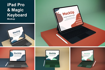 iPad Pro & Magic Keyboard Mockup