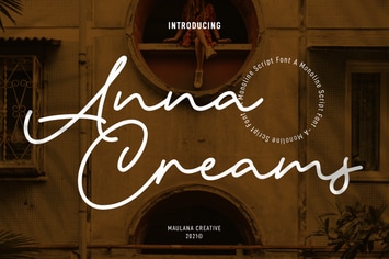 Anna Creams Monoline Script Font