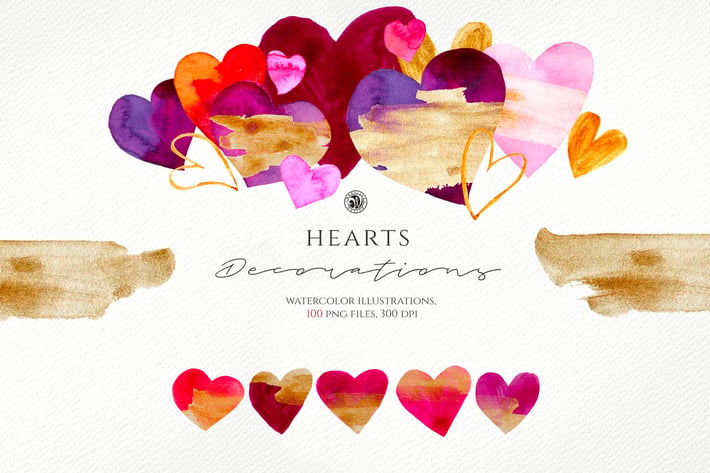 Hearts - Watercolor Illustrations