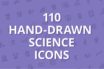 110 hand-drawn science icons