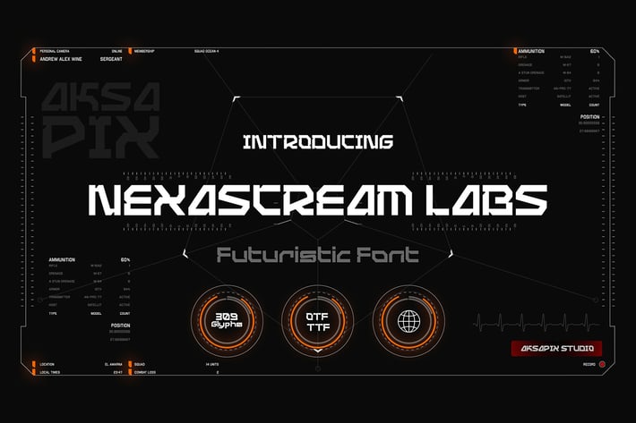 Nexascream Labs - Futuristic Display Font