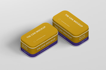 Tin Can Mockup Flat Rectangle