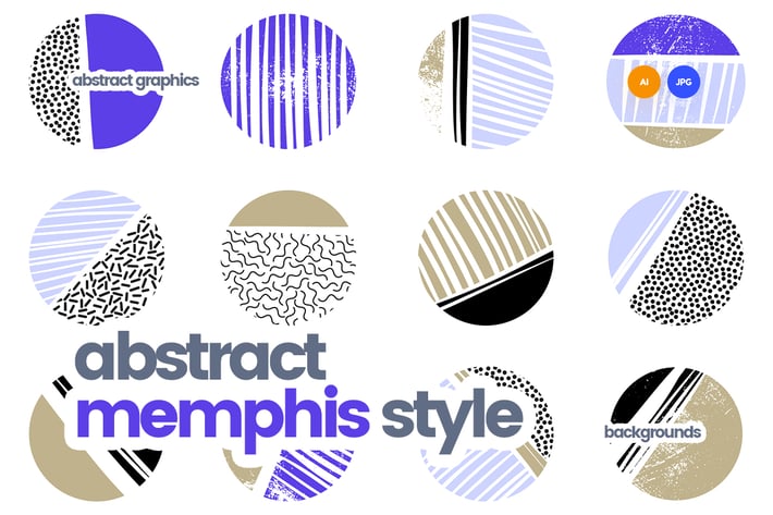 Abstract Patterns in Retro Memphis Style Design