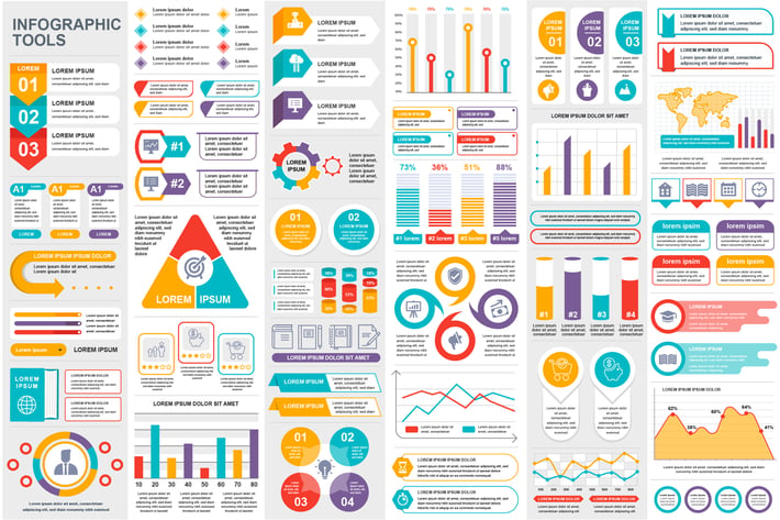 Collection Infographic Elements Template Graphics