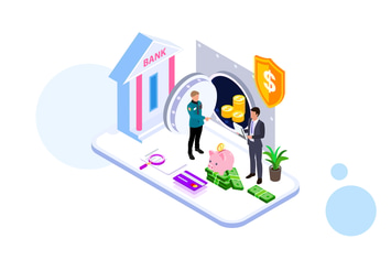 Saving Money by Finance Isometric - FV	