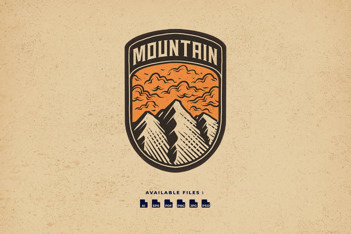 Mountain Badge Vintage Business Logo