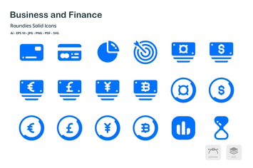 Business and Finance Roundies Solid Glyph Icons