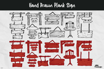 Hand Drawn Plank Sign