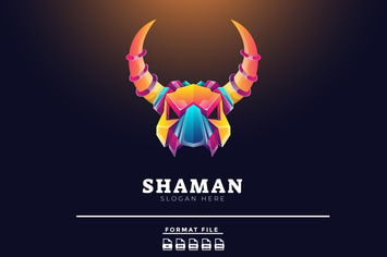Shaman Mask Colorful Logo