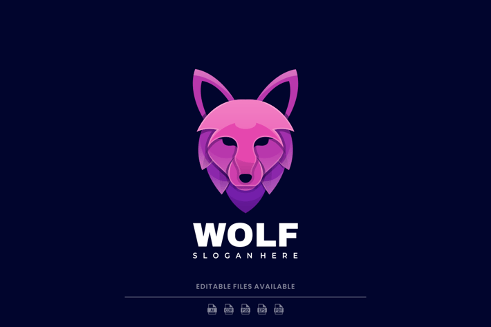 Wolf Gradient Colorful Logo