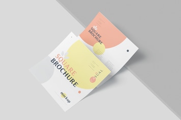 One Page Square Business Brochure Mockups