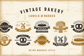 Vintage Bakery Labels Set
