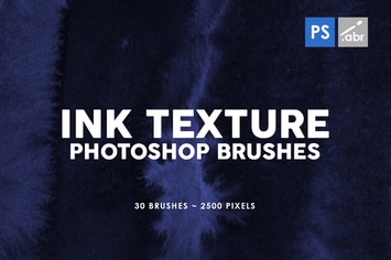 30 Ink Texture Photoshop Brushes Vol. 2