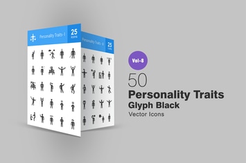 50 Personality Traits Glyph Icons