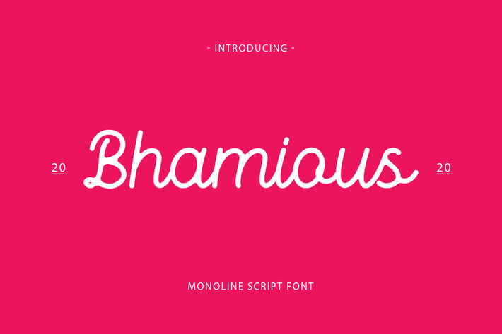 Bhamious - Monoline Script Font