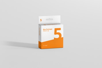 Package Box Mockup - Flat Square with Hanger