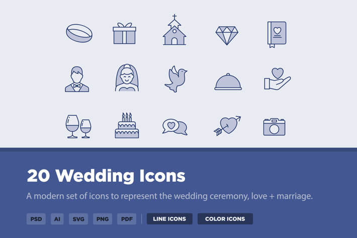 20 Wedding Icons