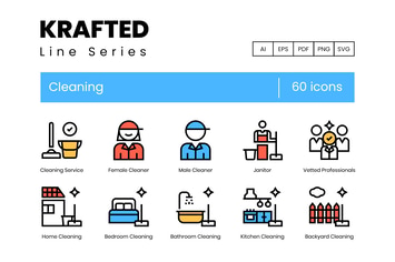 60 Cleaning Icons