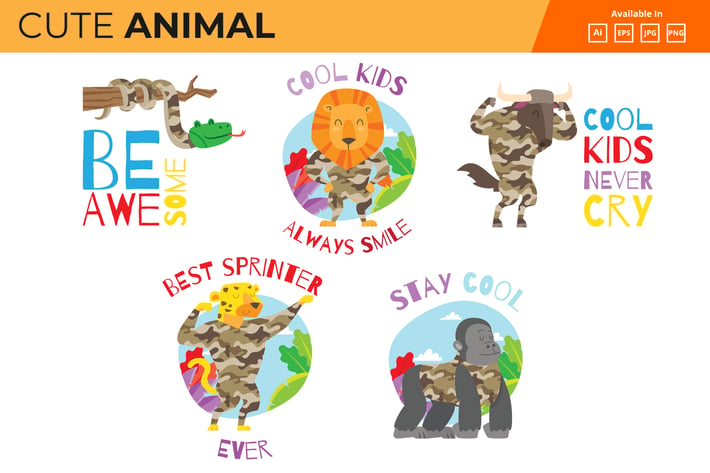 Cute Animal in Military costumes
