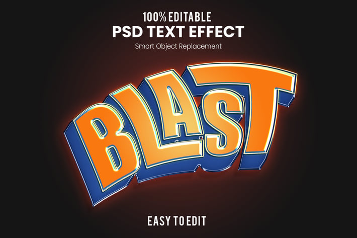 BLAST - 3D Text Effect PSD