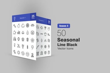 50 Seasonal Line Icons