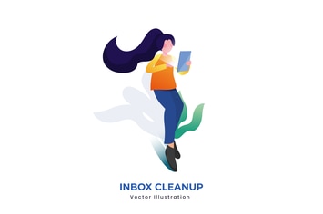 Inbox Clean Up vector illustration