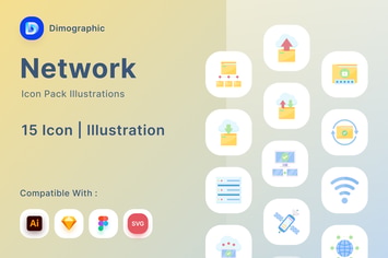 Network Icon Pack Illustration