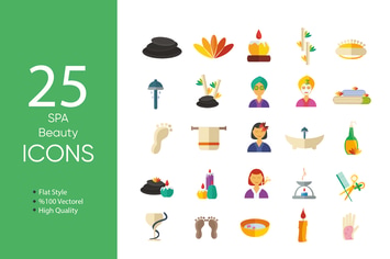 Spa Beauty Icons Set
