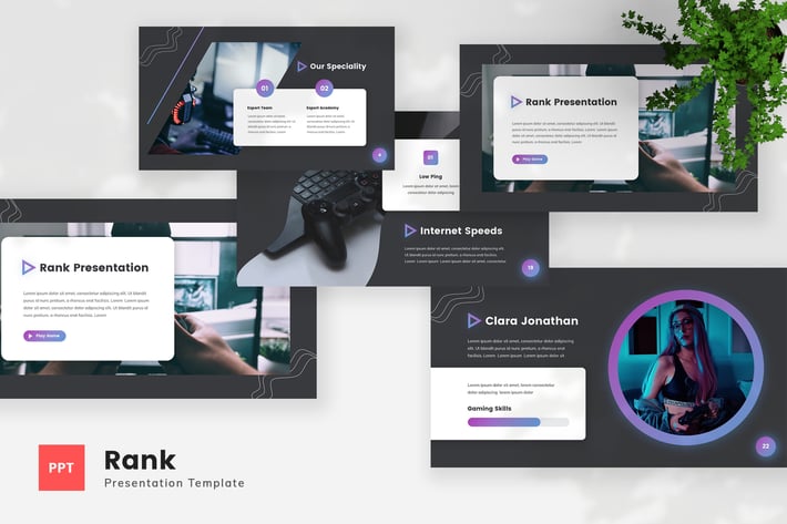 Rank - Video Game PowerPoint Template