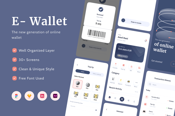 E-wallet Apps UI Kit