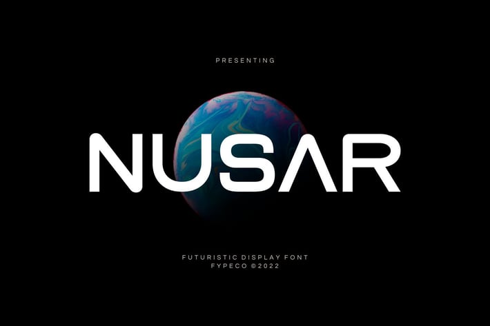 Nusar - Futuristic Display Font