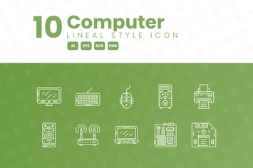 10 Computer Detailed Icon Collection